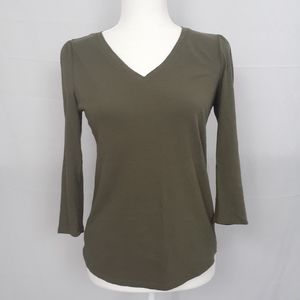 Lucky Brand Women's  Long Sleeve Top XS Dark Green